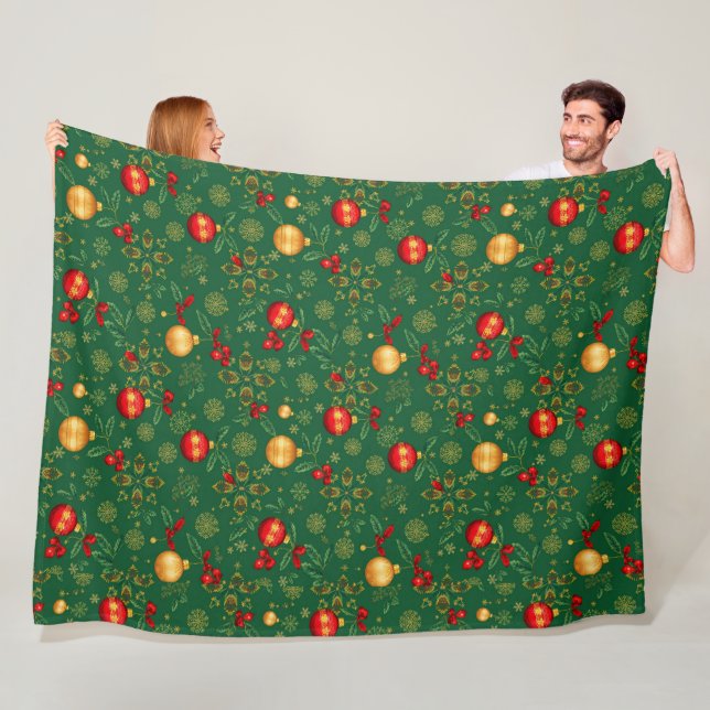 Luxury Emerald Green Christmas Throw Blanket Fleecedecke (Beispiel)