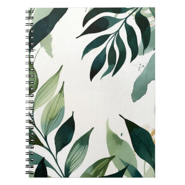 Luxury Emerald Green & Gold Botanical Notebook Notizblock (Vorderseite)