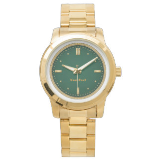 Luxury Emerald Green & Gold Wristwatch Armbanduhr