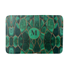 Luxury Emerald Malachite Green Marble Abstract Badematte