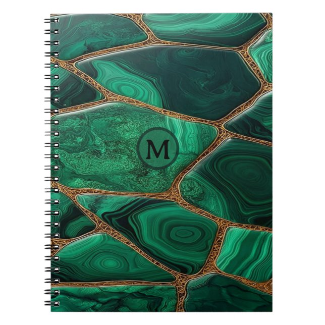 Luxury Emerald Malachite Green Marble Abstract Notizblock (Vorderseite)