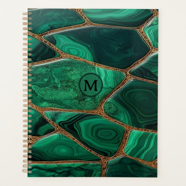 Luxury Emerald Malachite Green Marble Abstract Planer (Vorderseite)