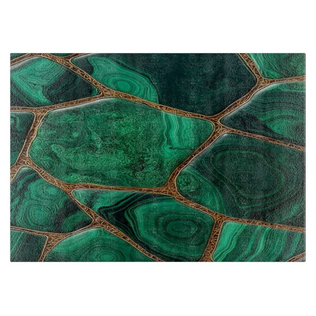 Luxury Emerald Malachite Green Marble Abstract Schneidebrett (Vorderseite)