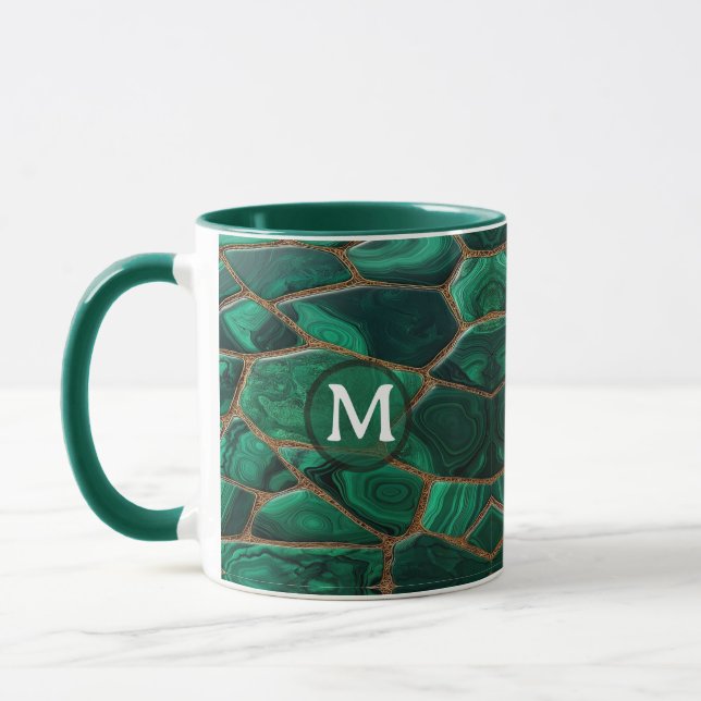 Luxury Emerald Malachite Green Marble Abstract Tasse (Links)