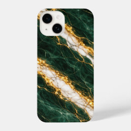 Luxury Emerald Marble Gold/White Vein Phone Case iPhone 14 Hülle