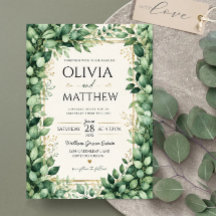Luxury Eucalyptus Greenery Gold Botanical Frame