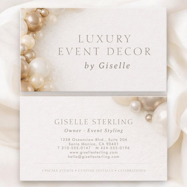 Luxury Event Decor Party Decorating Visitenkarte (Von Creator hochgeladen)