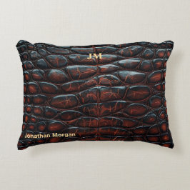 Luxury Executive Monogram Premium Leather Dekokissen
