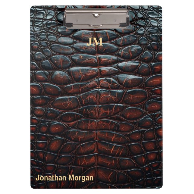 Luxury Executive Monogram Premium Leather  Klemmbrett (Vorderseite)