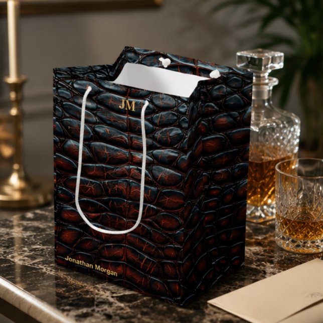 Luxury Executive Monogram Premium Leather  Mittlere Geschenktüte (Von Creator hochgeladen)