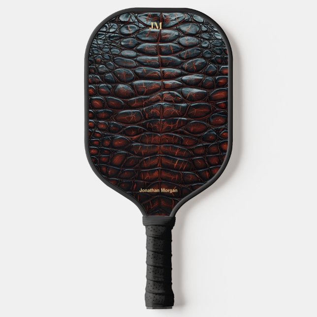 Luxury Executive Monogram Premium Leather  Pickleball Schläger (Vorderseite)