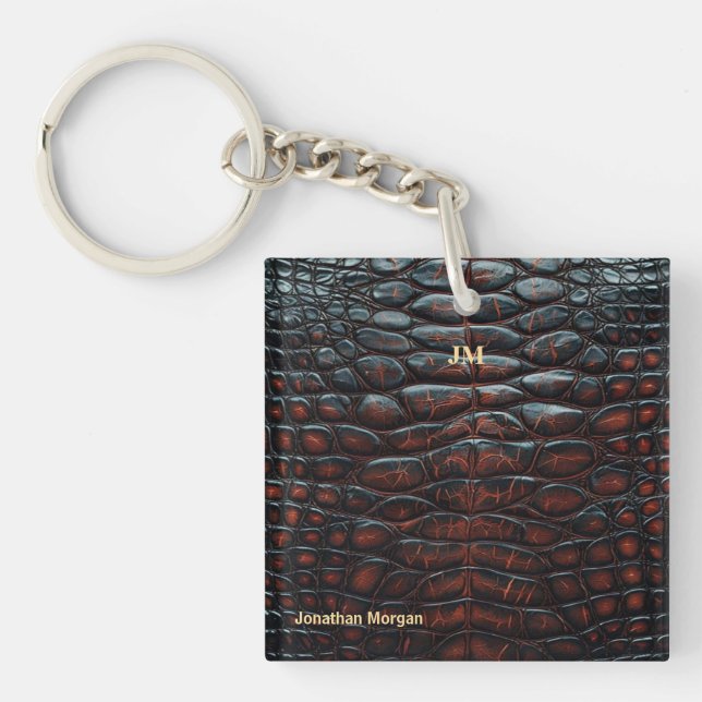 Luxury Executive Monogram Premium Leather  Schlüsselanhänger (Vorderseite)