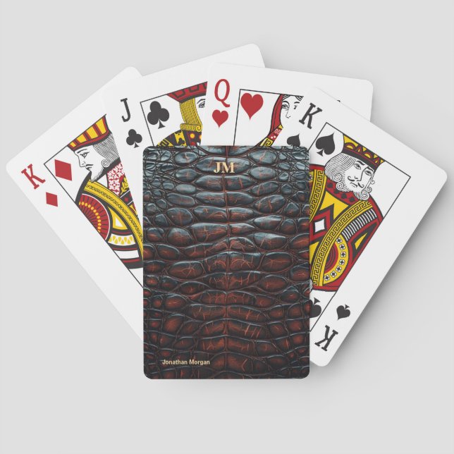 Luxury Executive Monogram Premium Leather  Spielkarten (Rückseite)