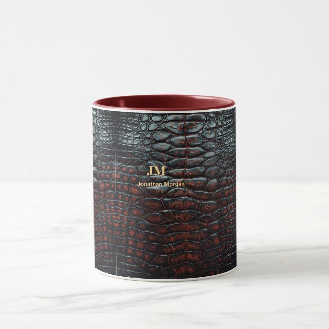 Luxury Executive Monogram Premium Leather  Tasse (Zentrum)