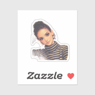 Luxury Fashion Doll – Elegant Porcelain Style  Aufkleber