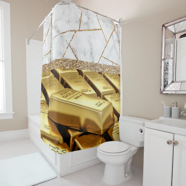 Luxury Fine Gold Interior Marmor Glitzer Dusche C Duschvorhang (Beispiel)