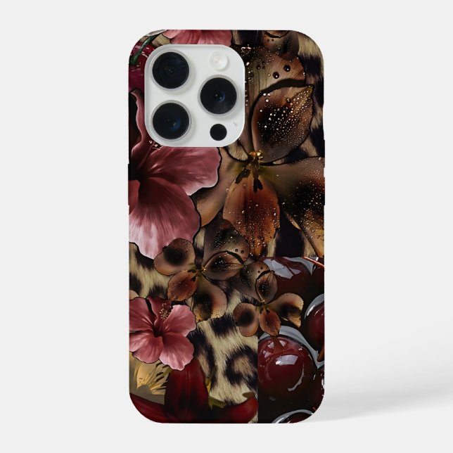 Luxury Floral Aesthetic Phone Case iPhone Hülle (Rückseite)