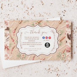 Luxury Floral Nail Artist Business Dankeskarte