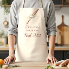 Luxury Floral Nail Artist Business Schürze