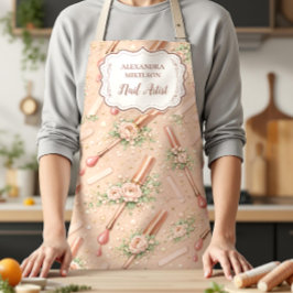 Luxury Floral Nail Artist Business Schürze