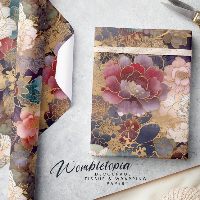 Luxury Floral | Rosa und Lila Zwerge mit Gold Geschenkpapier (Von Creator hochgeladen)