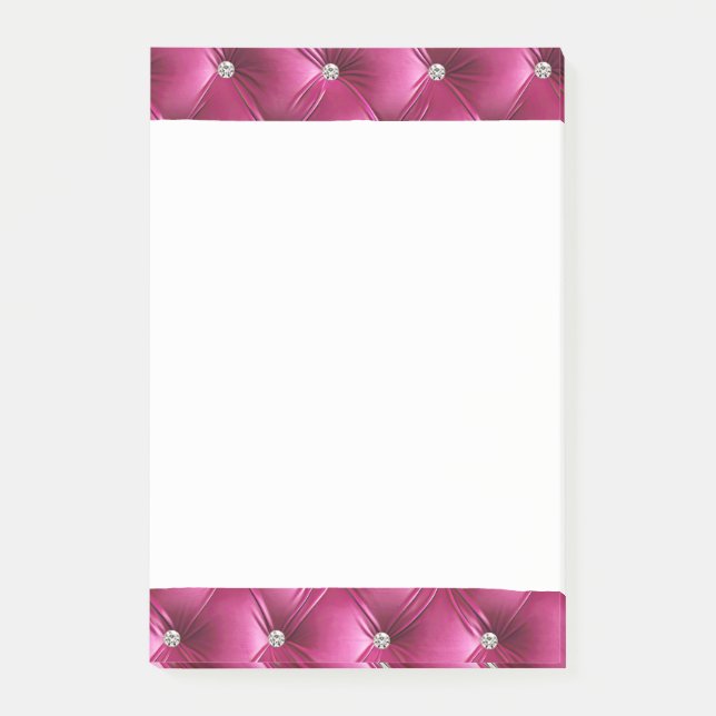 Luxury Glam Girly Pink Imitats Velvet Post-it Klebezettel (Vorderseite)