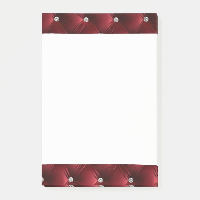 Luxury Glam Girly Red Imitats Velvet Post-it Klebezettel (Vorderseite)