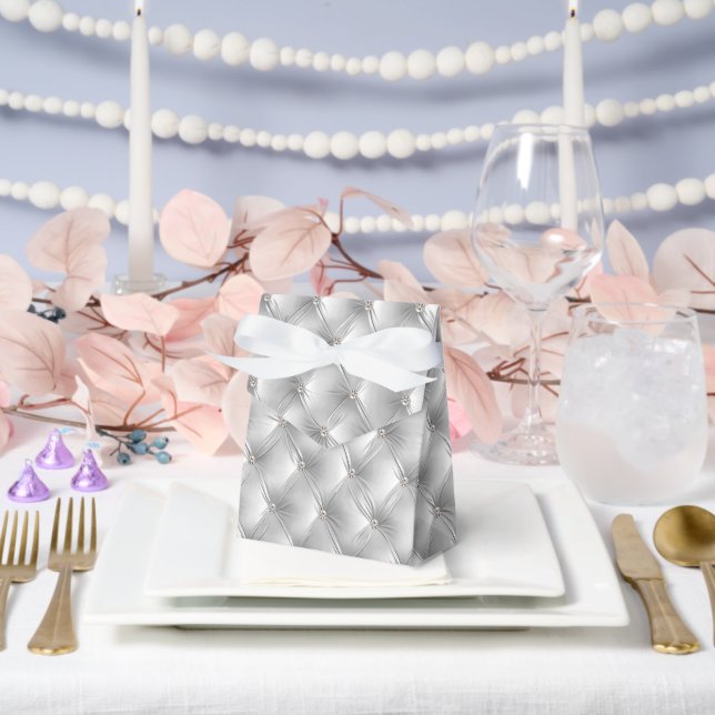 Luxury Glam Soft Gray Imitats Velvet Geschenkschachtel (Hochzeit)