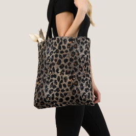 Luxury Glitter Brown Black Gold Leopard Pattern