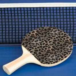 Luxury Glitter Brown Black Gold Leopard Pattern Tischtennis Schläger
