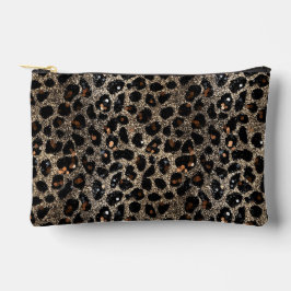 Luxury Glitter Brown Black Gold Leopard Pattern Zubehörtasche