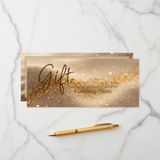 Luxury Glitter Gold Abstract Gift Certificate Hinweiskarte