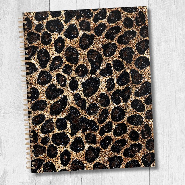 Luxury Glitter Gold Brown Black Leopard Pattern Planer (Von Creator hochgeladen)