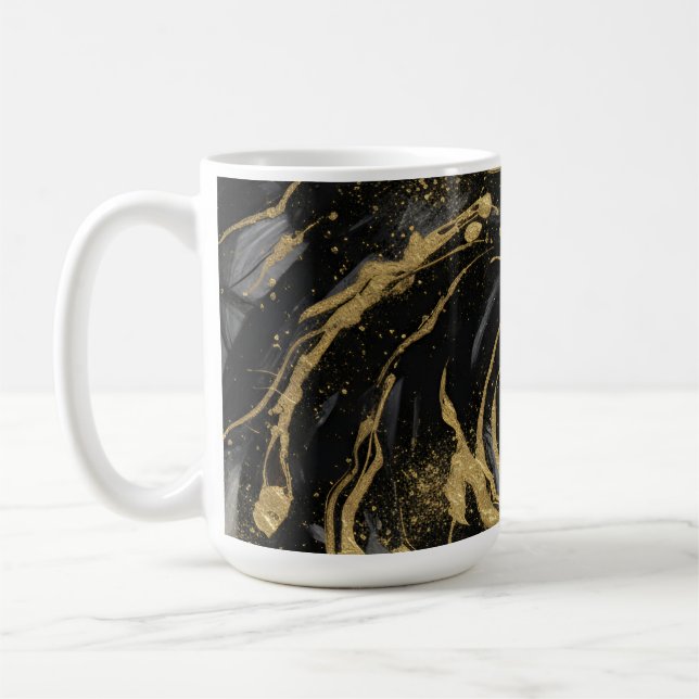 Luxury Gold and Black Abstract Marble  Kaffeetasse (Links)