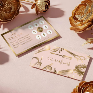 Luxury Gold Beauty Salon Hair Makeup Nail Studio Treuekarte