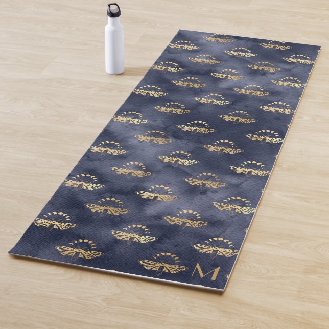 Luxury Gold Bee Navy Night Celestial Feier Yogamatte (Beispiel)