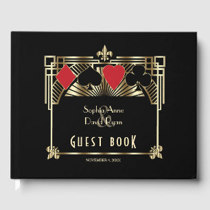 Luxury Gold Black Gatsby Roaring 20er Hochzeit Gästebuch