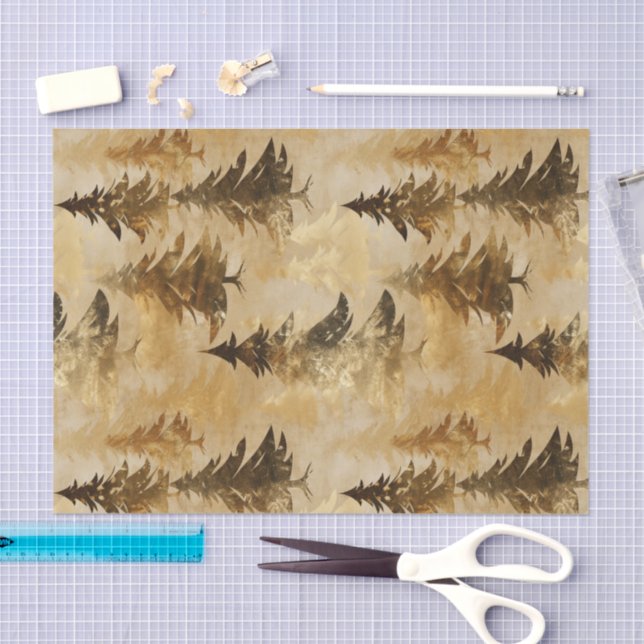 Luxury Gold & Bronze Metallic Christmas Tree  Seidenpapier (Handwerk)