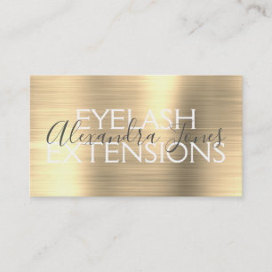 Luxury Gold Brushed Metal Eyelash Erweiterungen Visitenkarte