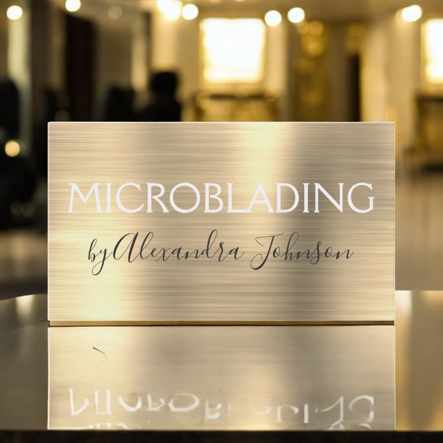 Luxury Gold Brushed Metal Microblading Visitenkarte (Von Creator hochgeladen)