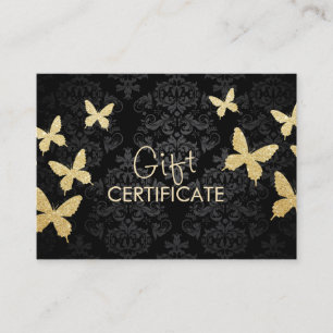 Luxury Gold Butterfliegen Damask Geschenkgutschein Rabattkarte