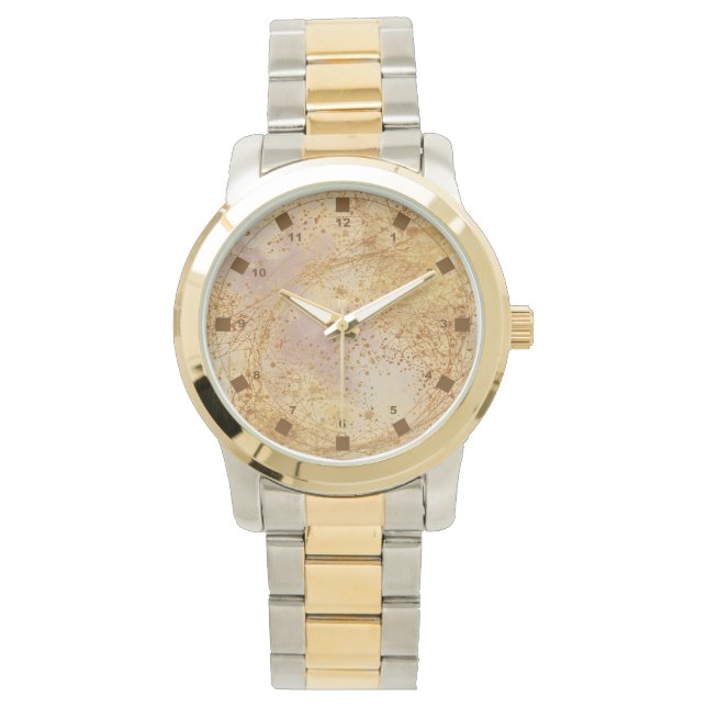 Luxury Gold Color,Rose gold Pattern, Classic  Armbanduhr (Vorderseite)