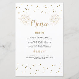 Luxury Gold Confetti 50th Wedding Anniversary Menu