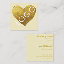 LUXURY GOLD CREAM YELLOW LOGO PROMOTIONAL COMPANY QUADRATISCHE VISITENKARTE