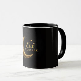 Luxury Gold Crescent Eid Mubarak Mug – Modern Isla Tasse