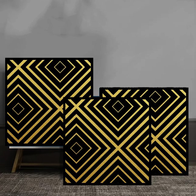 Luxury Gold Diamond Line Geometric Fliese (Von Creator hochgeladen)