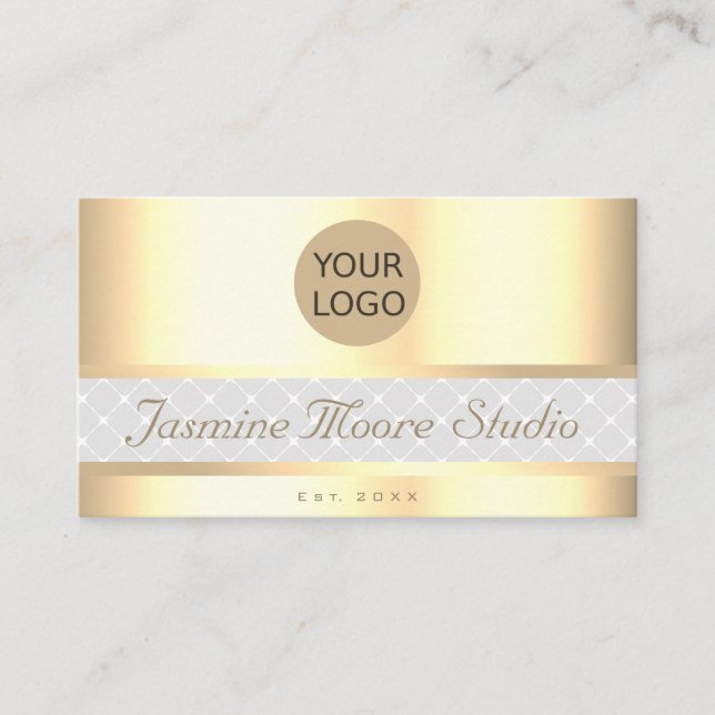 Luxury Gold Effect Custom Logodienste - Öffnungsze Visitenkarte (Vorderseite)
