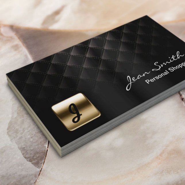 Luxury Gold Emblem Dark Personal Shopper Visitenkarte (Von Creator hochgeladen)