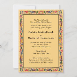 Luxury Gold Florentine Arabesque Wedding Einladung