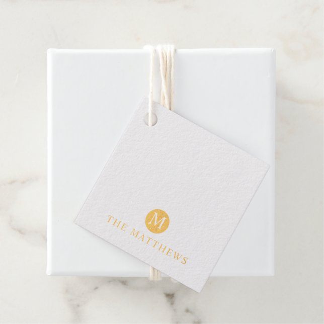 Luxury Gold Foil Personalisiert Monogramm und Name Geschenkanhänger (Mit Box)